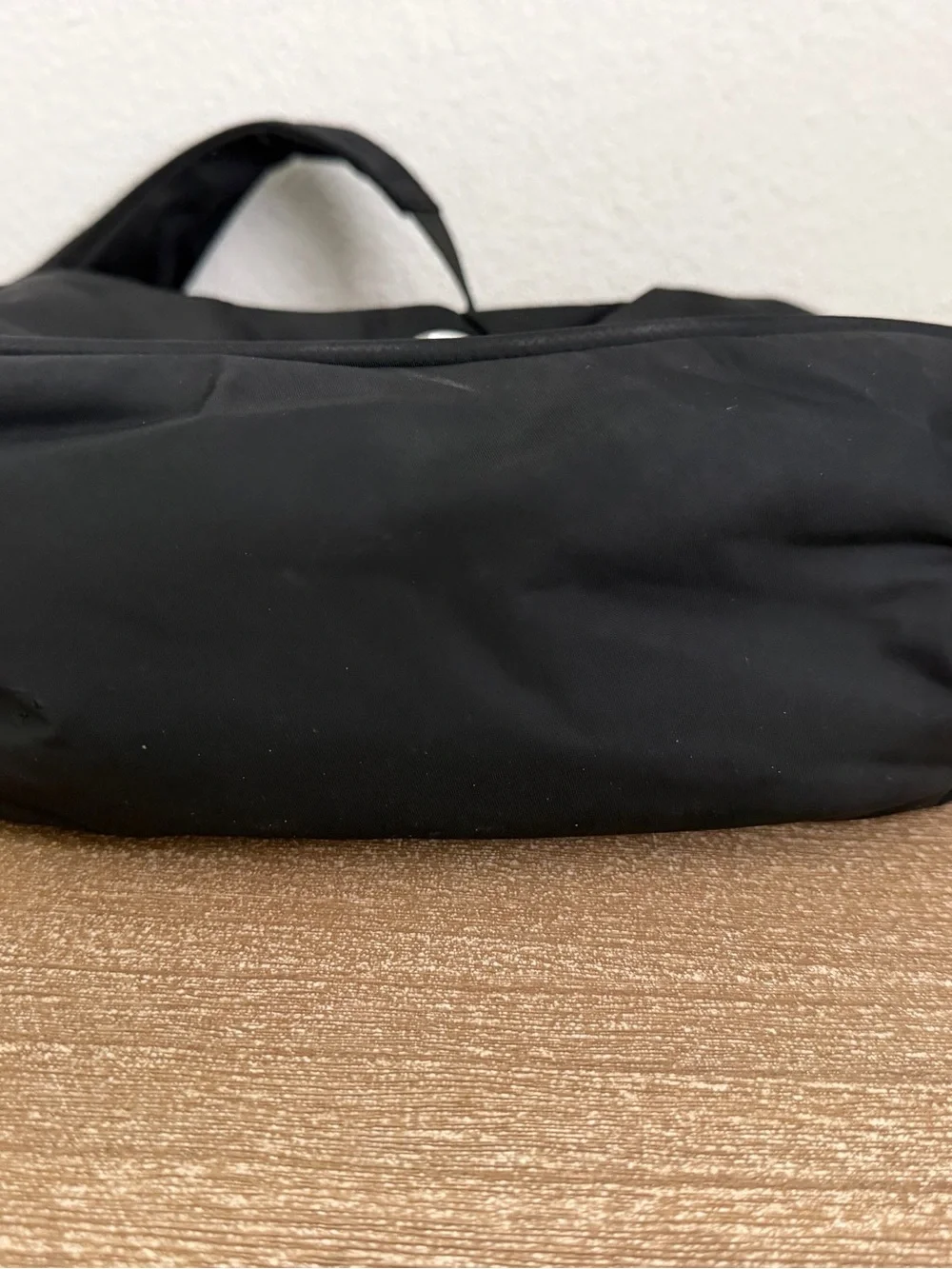 Lululemon City Essentials Shoulder Bag Black/Silver Crescent Shape Purse
